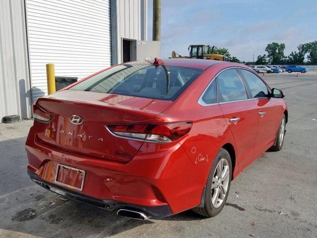 5NPE34AF2JH659001 - 2018 HYUNDAI SONATA SPO RED photo 4