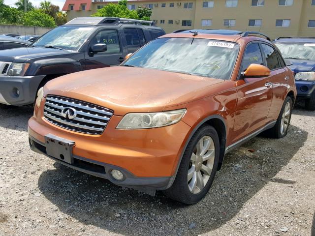 JNRBS08W23X000461 - 2003 INFINITI FX45 ORANGE photo 2