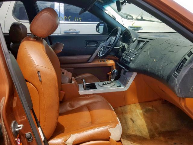 JNRBS08W23X000461 - 2003 INFINITI FX45 ORANGE photo 5