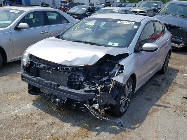 KNAFX4A81E5073287 - 2014 KIA FORTE EX SILVER photo 2