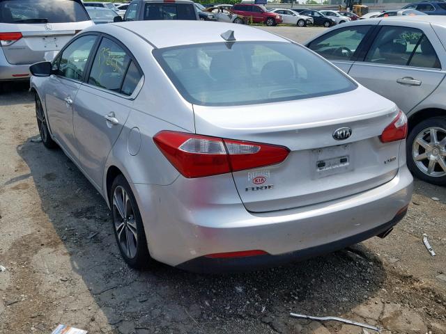 KNAFX4A81E5073287 - 2014 KIA FORTE EX SILVER photo 3