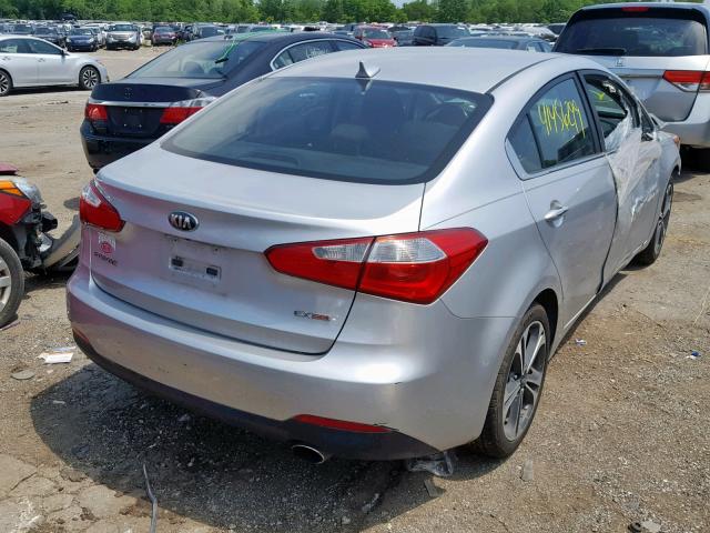 KNAFX4A81E5073287 - 2014 KIA FORTE EX SILVER photo 4