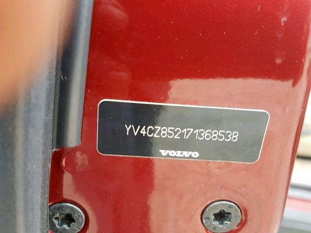 YV4CZ852171368538 - 2007 VOLVO XC90 V8 RED photo 10