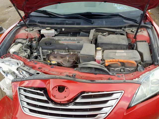 4T1BB46K09U063202 - 2009 TOYOTA CAMRY HYBR RED photo 7