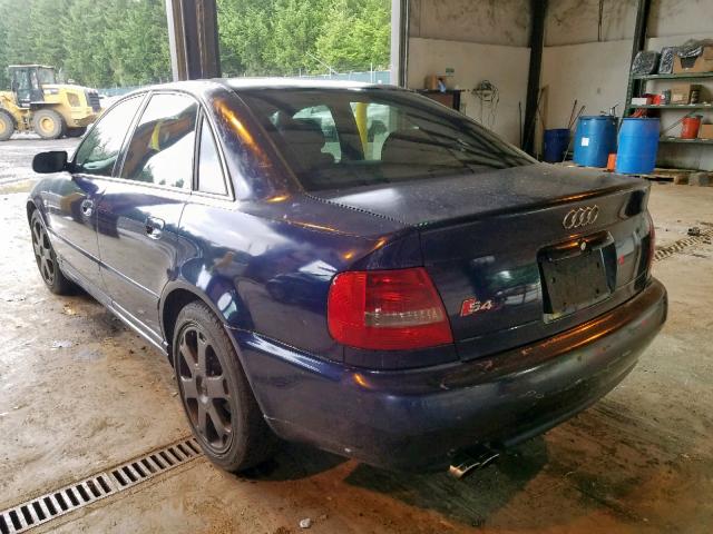 WAURD68D11A103555 - 2001 AUDI S4 2.7 QUA BLUE photo 3