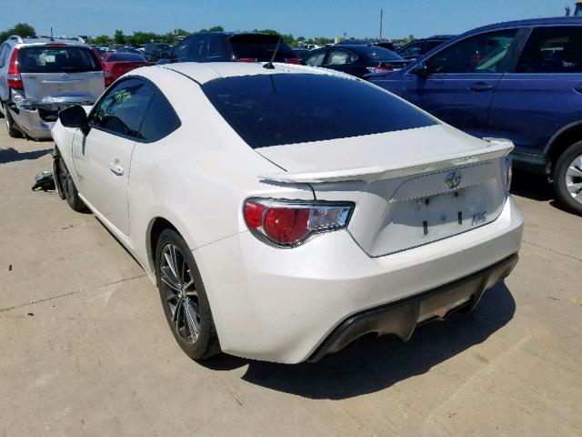 JF1ZNAA19D2729099 - 2013 TOYOTA SCION FR-S WHITE photo 3