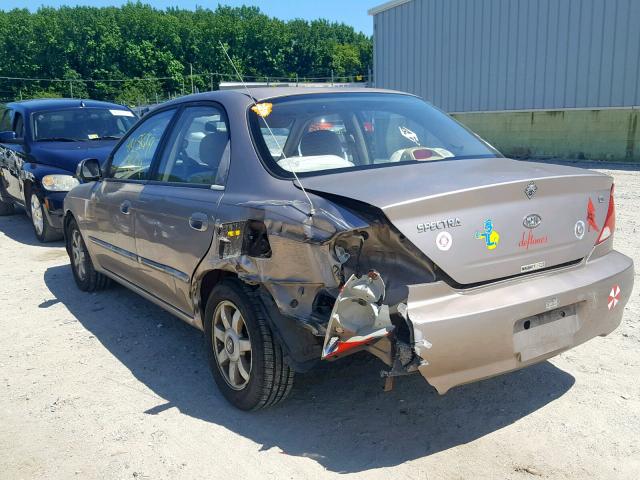 KNAFB121535214051 - 2003 KIA SPECTRA BA GRAY photo 3