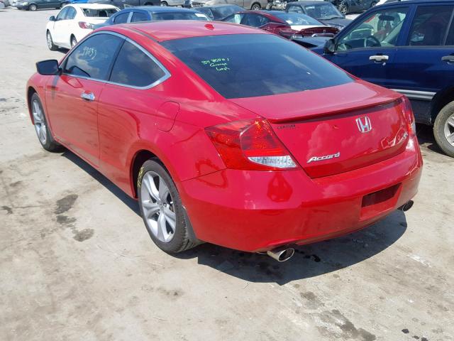 1HGCS2B83CA007143 - 2012 HONDA ACCORD EXL RED photo 3