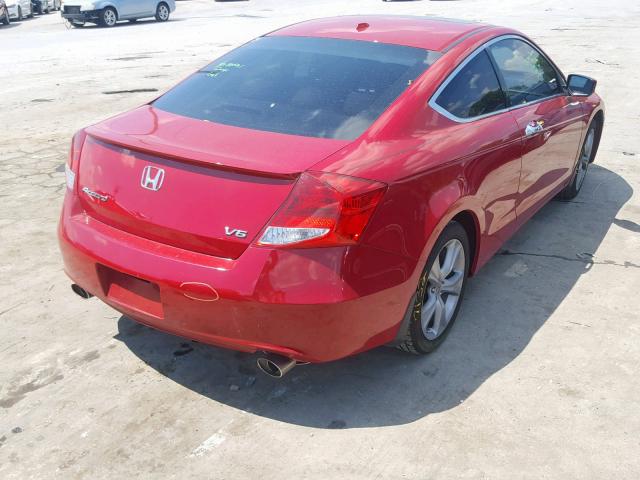 1HGCS2B83CA007143 - 2012 HONDA ACCORD EXL RED photo 4