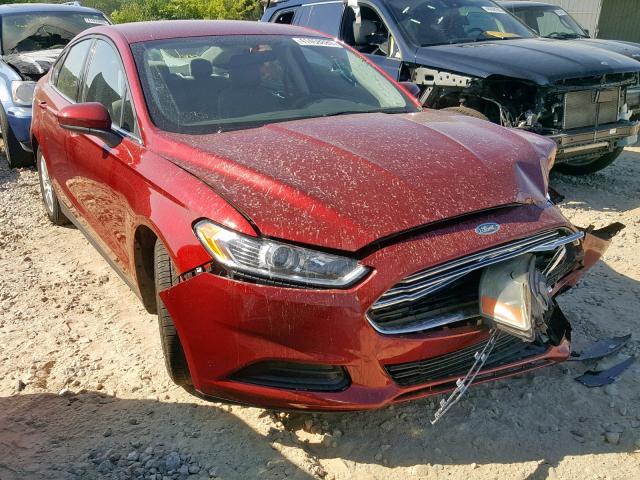 3FA6P0G70FR166736 - 2015 FORD FUSION S RED photo 1