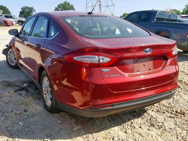 3FA6P0G70FR166736 - 2015 FORD FUSION S RED photo 3