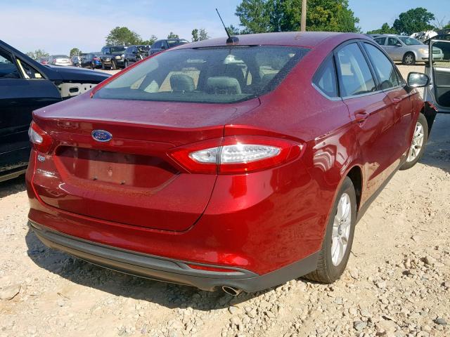 3FA6P0G70FR166736 - 2015 FORD FUSION S RED photo 4
