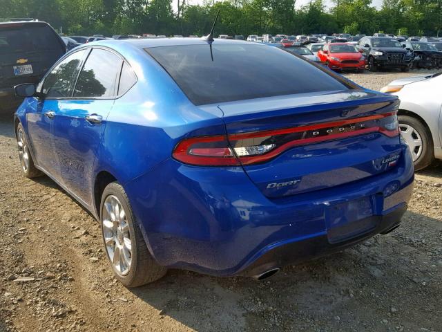 1C3CDFCH5DD155202 - 2013 DODGE DART LIMIT BLUE photo 3