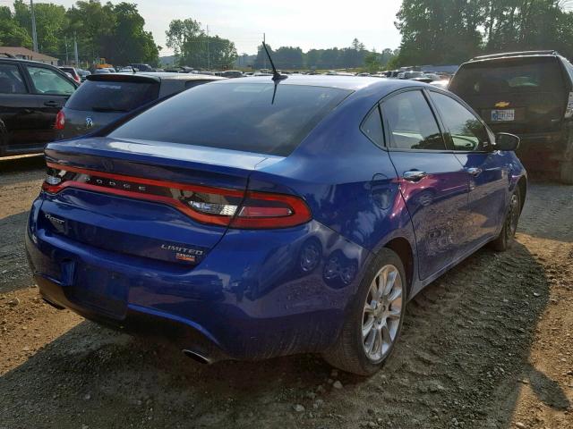 1C3CDFCH5DD155202 - 2013 DODGE DART LIMIT BLUE photo 4