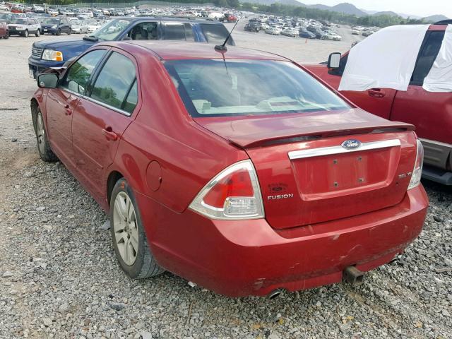 3FAHP08118R246763 - 2008 FORD FUSION SEL RED photo 3