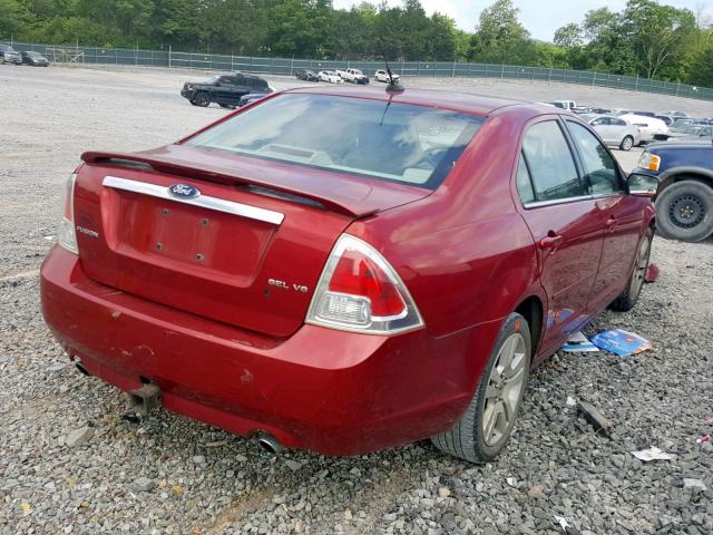 3FAHP08118R246763 - 2008 FORD FUSION SEL RED photo 4