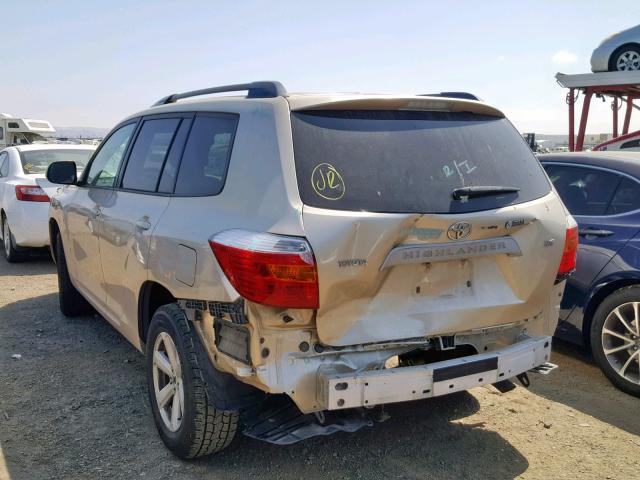 JTEDS41A592072769 - 2009 TOYOTA HIGHLANDER TAN photo 3