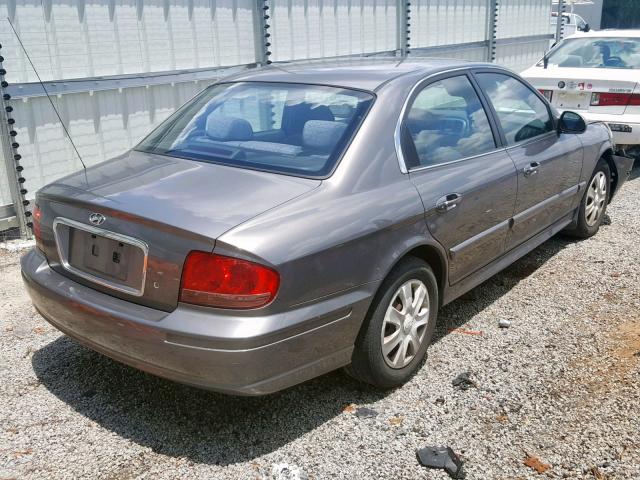 KMHWF25H34A932062 - 2004 HYUNDAI SONATA GL GRAY photo 4