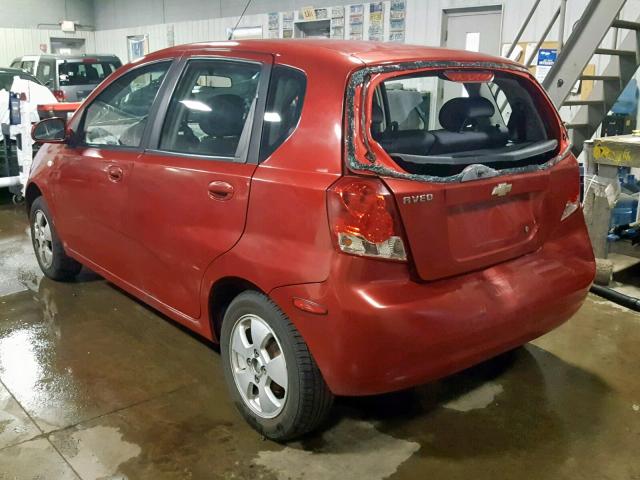 KL1TD66677B739503 - 2007 CHEVROLET AVEO BASE Qırmızı foto 3