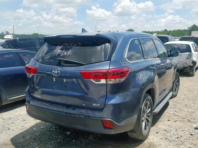 5TDKZRFH4HS518413 - 2017 TOYOTA HIGHLANDER BLUE photo 4