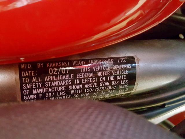 JKAEXEA117A028815 - 2007 KAWASAKI EX650 A Qırmızı foto 10