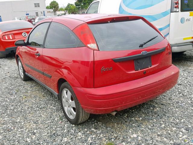 3FAFP31331R115523 - 2001 FORD FOCUS ZX3 RED photo 3