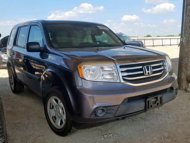 5FNYF3H22EB022583 - 2014 HONDA PILOT LX GRAY photo 1