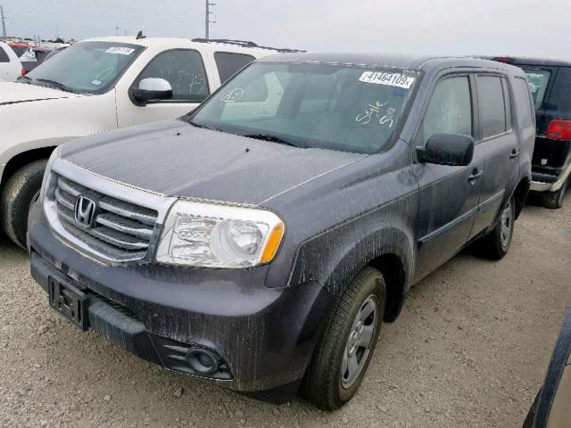 5FNYF3H22EB022583 - 2014 HONDA PILOT LX GRAY photo 2