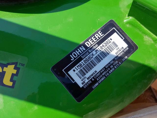 1M01060DKJM104302 - 2018 JOHN DEERE 60D GREEN photo 10