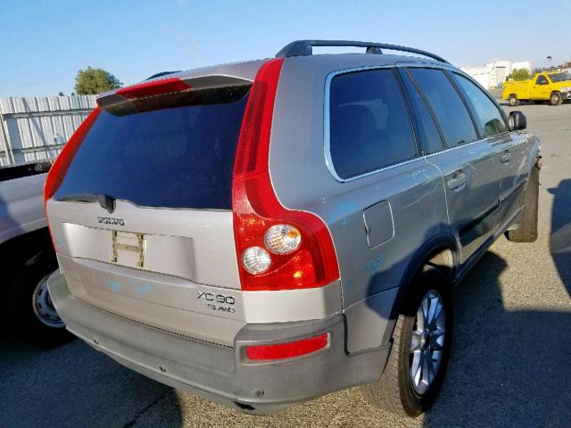 YV1CZ91H841112809 - 2004 VOLVO XC90 T6 SILVER photo 4