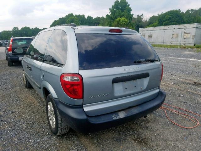 1D4GP25R85B191470 - 2005 DODGE CARAVAN SE BLUE photo 3