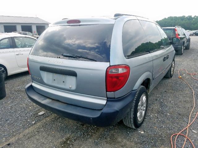 1D4GP25R85B191470 - 2005 DODGE CARAVAN SE BLUE photo 4