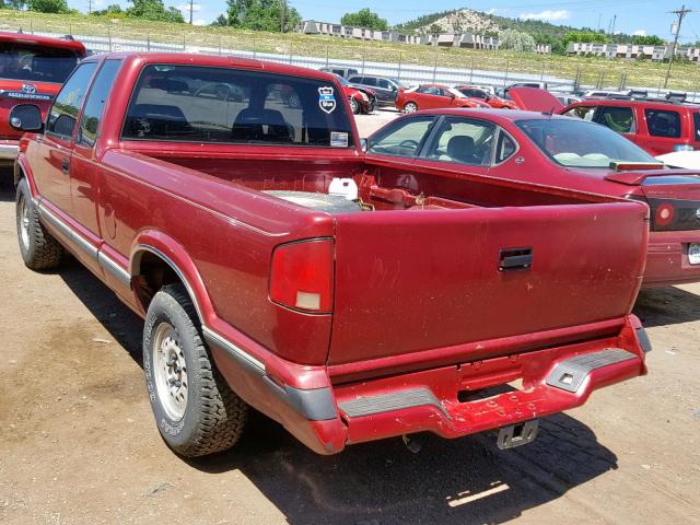 1GCDT19W9S8241226 - 1995 CHEVROLET S TRUCK S1 MAROON photo 3