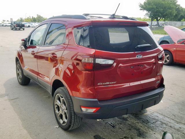 MAJ6P1CL0JC237725 - 2018 FORD ECOSPORT S RED photo 3