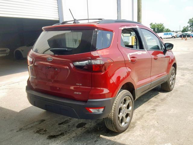 MAJ6P1CL0JC237725 - 2018 FORD ECOSPORT S RED photo 4