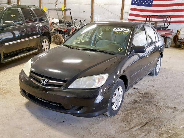 1HGES16355L001286 - 2005 HONDA CIVIC DX V BLACK photo 2