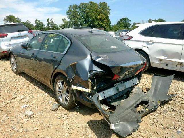 JN1CV6AP0DM717433 - 2013 INFINITI G37 BASE GRAY photo 3