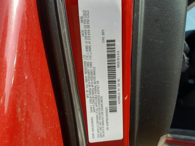 4S4BP68C656384324 - 2005 SUBARU LEGACY OUT RED photo 10