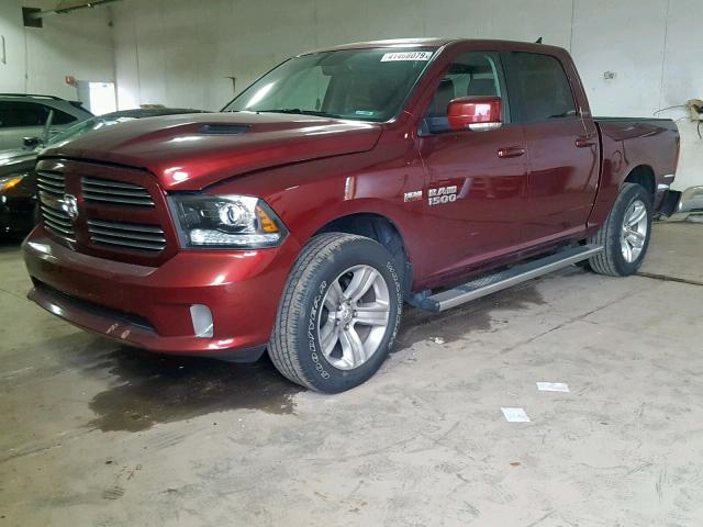 1C6RR7MTXHS727700 - 2017 RAM 1500 SPORT RED photo 2