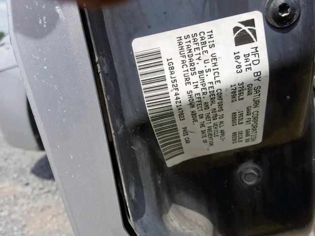 1G8AJ52F44Z147823 - 2004 SATURN ION LEVEL SILVER photo 10