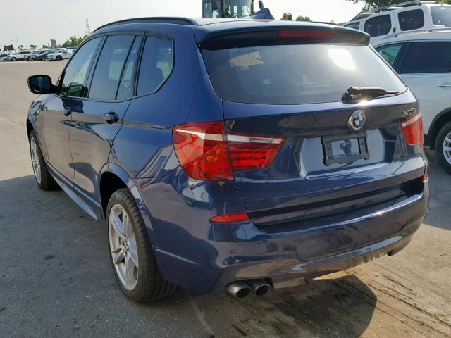 5UXWX7C56BL735247 - 2011 BMW X3 XDRIVE3 BLUE photo 3