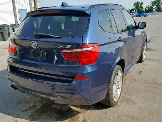 5UXWX7C56BL735247 - 2011 BMW X3 XDRIVE3 BLUE photo 4