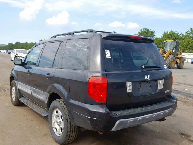 2HKYF18153H594855 - 2003 HONDA PILOT LX BLACK photo 3