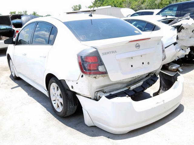 3N1AB6AP7AL607629 - 2010 NISSAN SENTRA 2.0 WHITE photo 3