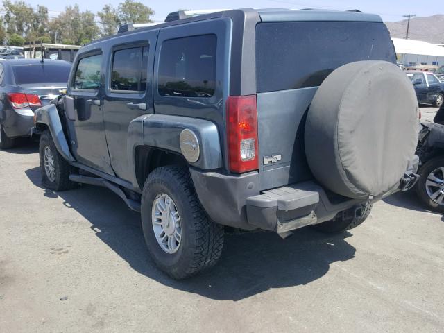 5GTDN13E278136358 - 2007 HUMMER H3 BLUE photo 3