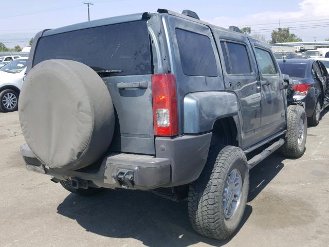 5GTDN13E278136358 - 2007 HUMMER H3 BLUE photo 4