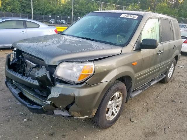 2HKYF18146H522551 - 2006 HONDA PILOT LX GREEN photo 2