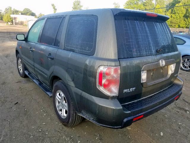 2HKYF18146H522551 - 2006 HONDA PILOT LX GREEN photo 3