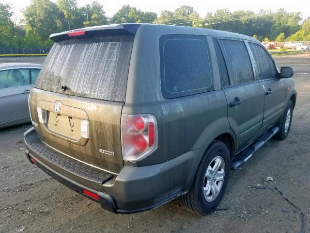 2HKYF18146H522551 - 2006 HONDA PILOT LX GREEN photo 4