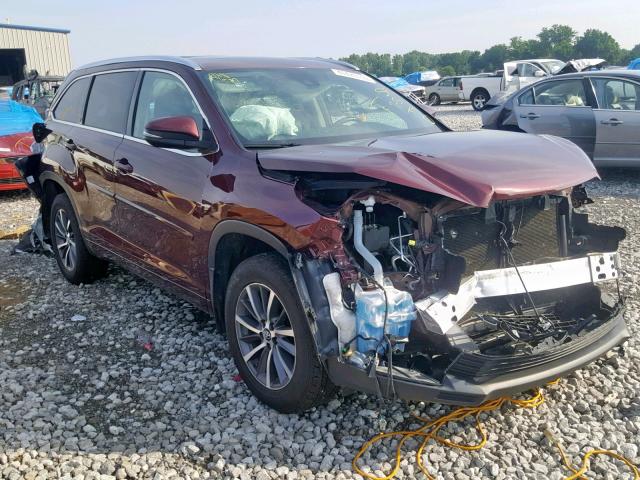 5TDJZRFHXHS385278 - 2017 TOYOTA HIGHLANDER BURGUNDY photo 1